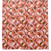 70s geometrische cirkel vormen kleurrijke rode ret douchegordijn (Voorkant)