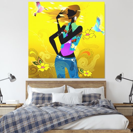 70's Girl Wrapped Canvas (Insitu (Slaapkamer))
