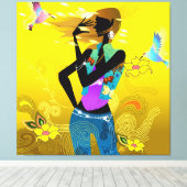 70's Girl Wrapped Canvas (Insitu (Houten vloer))