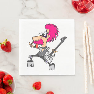 70s Glam Rock Ster Pink Mohawk Punk Muzikant Servet