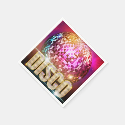 70's Glitzy Disco Ball| Retro disco dansfeest Servet (Hoek)