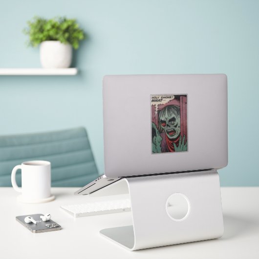 70s Golden age Horror strips Sticker (Laptop op bureau)