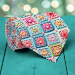 70s Granny Square Crochet Necktie Stropdas<br><div class="desc">This unique necktie features a vibrant 70s-inspired design, crafted with intricate granny square crochet. It's a bold and stylish statement piece, perfect for adding a touch of retro charm and handmade artistry to any outfit. The warm, inviting colors and textured pattern make it a conversation starter, suitable for both casual...</div>