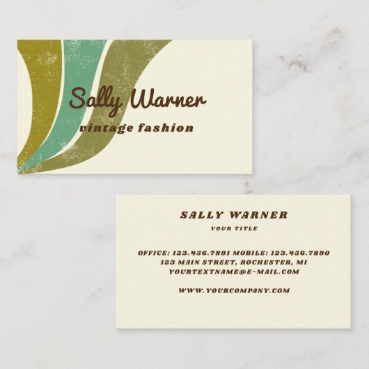 70s , groen, met resorptie gevoelig visitekaartje (Voorkant / Achterkant)