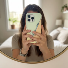 70s Groene driehoeken kleurblokpagina's Aangepaste iPhone 15 Pro Max Hoesje