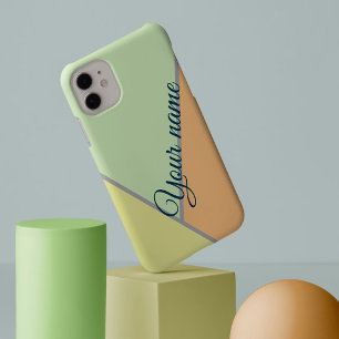 70s Groene driehoeken kleurblokpagina's Aangepaste Case-Mate iPhone Case