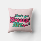 70s Groovy Boogie Retro Disco Verjaardagsdecoratie Kussen (Achterkant)