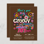 70s Groovy Boogie Retro Disco Verjaardagsfeest (Voorkant / Achterkant)