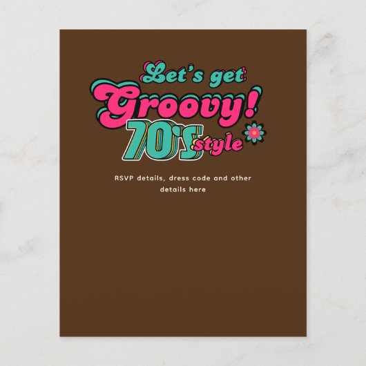 70s Groovy Boogie Retro Disco Verjaardagsfeest (Achterkant)