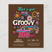70s Groovy Boogie Retro Disco Verjaardagsfeest (Voorkant)