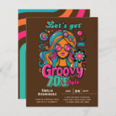 70s Groovy Boogie Retro Disco Verjaardagsfeest (Voorkant / Achterkant)