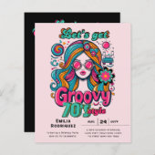 70s Groovy Boogie Retro Disco Verjaardagsfeest (Voorkant / Achterkant)