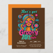 70s Groovy Boogie Retro Disco Verjaardagsfeest (Voorkant / Achterkant)
