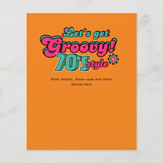 70s Groovy Boogie Retro Disco Verjaardagsfeest (Achterkant)