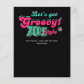 70s Groovy Boogie Retro Disco Verjaardagsfeest Flyer (Achterkant)