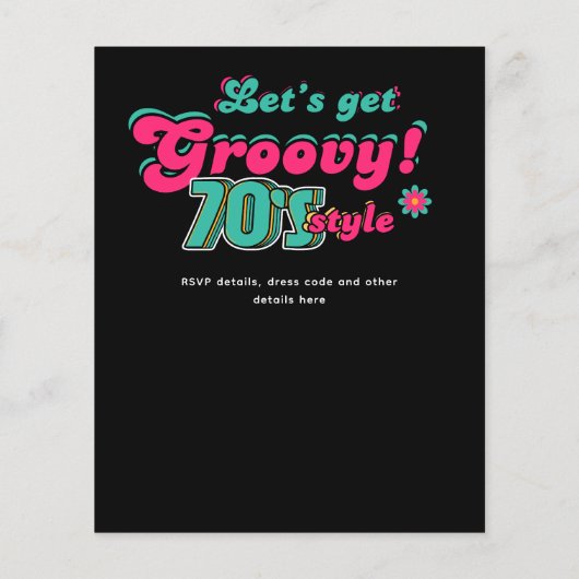 70s Groovy Boogie Retro Disco Verjaardagsfeest Flyer (Achterkant)