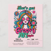 70s Groovy Boogie Retro Disco Verjaardagsfeest Flyer (Voorkant)