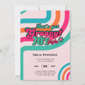 70s Groovy Boogie Retro Disco Verjaardagsfeest Kaart (Voorkant)