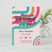 70s Groovy Boogie Retro Disco Verjaardagsfeest Kaart (Staand voorkant)