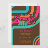 70s Groovy Boogie Retro Disco Verjaardagsfeest Kaart (Voorkant)