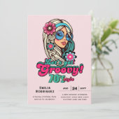 70s Groovy Boogie Retro Disco Verjaardagsfeest Kaart (Staand voorkant)