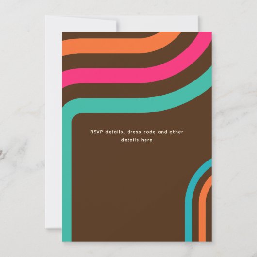 70s Groovy Boogie Retro Disco Verjaardagsfeest Kaart (Achterkant)