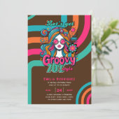 70s Groovy Boogie Retro Disco Verjaardagsfeest Kaart (Staand voorkant)