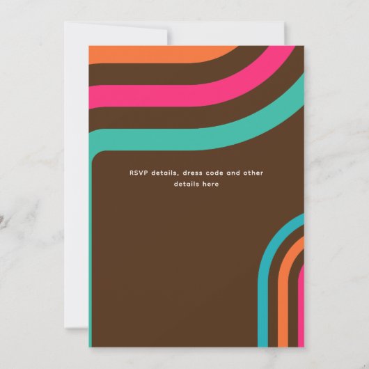 70s Groovy Boogie Retro Disco Verjaardagsfeest Kaart (Achterkant)