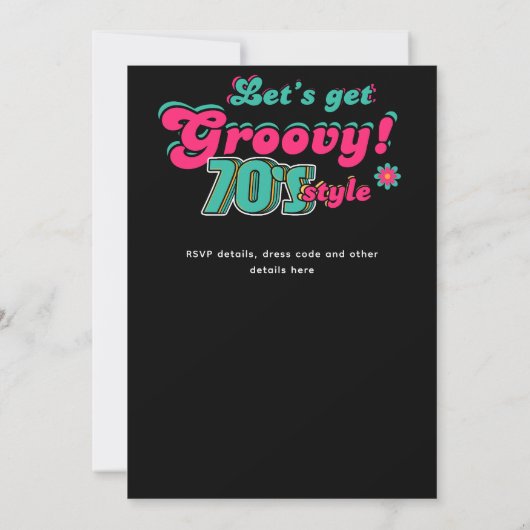 70s Groovy Boogie Retro Disco Verjaardagsfeest Kaart (Achterkant)