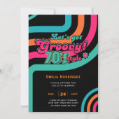 70s Groovy Boogie Retro Disco Verjaardagsfeest Kaart (Voorkant)