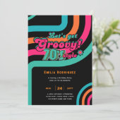 70s Groovy Boogie Retro Disco Verjaardagsfeest Kaart (Staand voorkant)