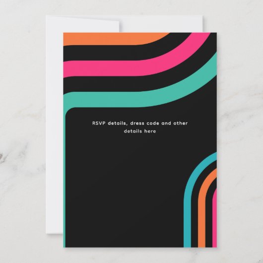 70s Groovy Boogie Retro Disco Verjaardagsfeest Kaart (Achterkant)