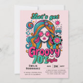 70s Groovy Boogie Retro Disco Verjaardagsfeest Kaart (Voorkant)