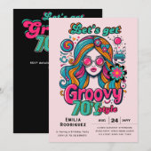 70s Groovy Boogie Retro Disco Verjaardagsfeest Kaart (Voorkant / Achterkant)