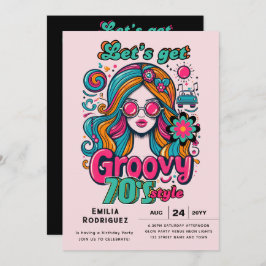 70s Groovy Boogie Retro Disco Verjaardagsfeest Kaart