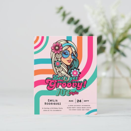 70s Groovy Boogie Retro Disco Verjaardagsfeestje (Staand voorkant)