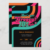 70s Groovy Boogie Retro Disco Verjaardagsfeestje Kaart (Voorkant / Achterkant)