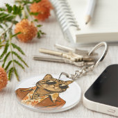 70s Groovy Cool Cat & vos Sleutelhanger (Voorkant Rechts)