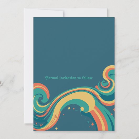 70's  groovy disco Save the date Kaart (Achterkant)