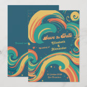 70's  groovy disco Save the date Kaart (Voorkant / Achterkant)