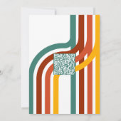 70's Groovy Element bekleed met QR-bruiloft Kaart (Achterkant)