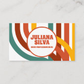 70's Groovy Element bekleed met QR-Visitekaartje Visitekaartje (Voorkant)