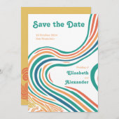 70's groovy golven, red de datum kaart (Voorkant / Achterkant)