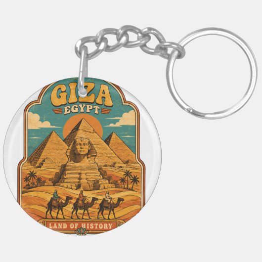 70s Groovy Grote Piramides van Gizeh Sleutelhanger (Achterkant Rechts)