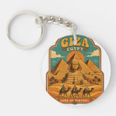 70s Groovy Grote Piramides van Gizeh Sleutelhanger (Voorkant)