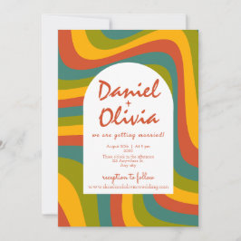 70's Groovy met QR bruiloft uitnodiging
