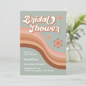 70's Groovy Retro Daisy Vrijgezellenfeest Sage Gre Kaart (Staand voorkant)