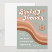 70's Groovy Retro Daisy Vrijgezellenfeest Sage Gre Kaart (Voorkant / Achterkant)