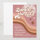 70's Groovy Retro Elke zoneroze Disco Ball Birthda Kaart (Voorkant / Achterkant)