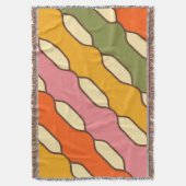 70s Groovy Retro Kleurrijk Patroon Deken (Voorkant Verticaal)